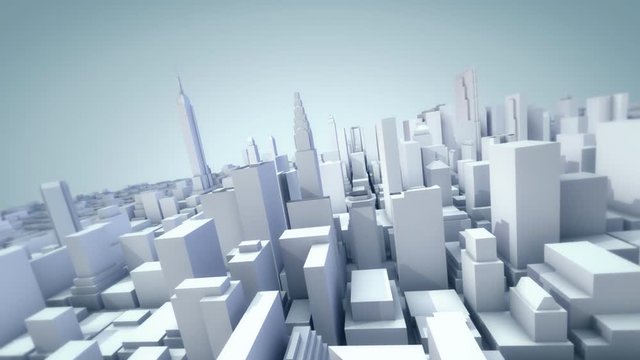  3D New York City aerial animation 