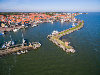 Aerial view of Volendam city in Netherlands