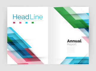 Modern geometric templates. Business flyer brochure or annual report covers