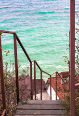 Ladder with ocean on the background