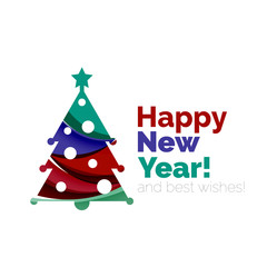 Christmas tree, New Year banner elements