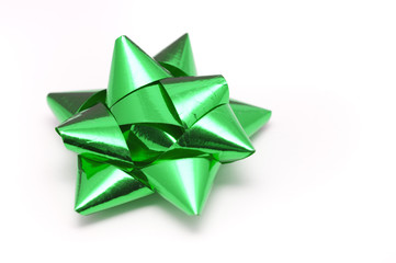Metallic green Christmas bow