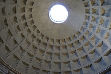 Inside Pantheon Dome with Light Coming In