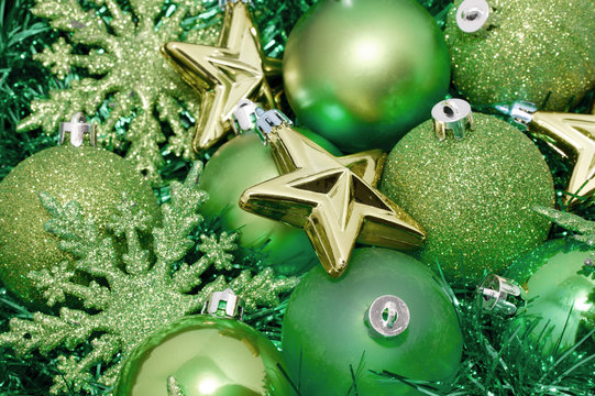 Green Christmas decoration background