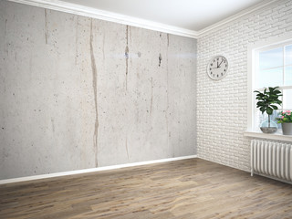 Modern bright interior . 3D rendering