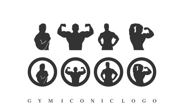 gym, fitness, crossfit iconi logo illustration