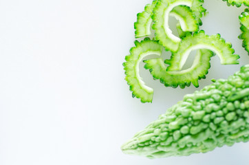 Sliced bitter gourd or bitter melon