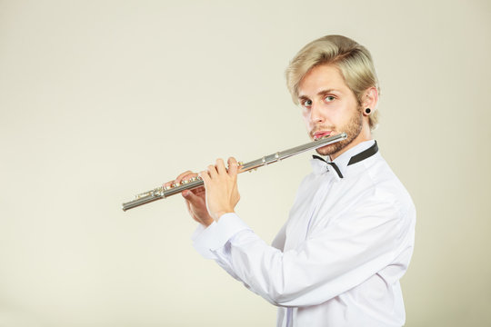 Flute music playing flutist musician performer