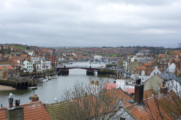 Fototapeta premium Lower Harbour and swing bridge, Whitby