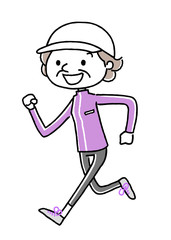 スポーツ：ジョギングするシニア女性
