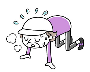 スポーツ：疲れるシニア女性
