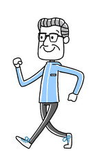 スポーツ：ウォーキングする若い男性
