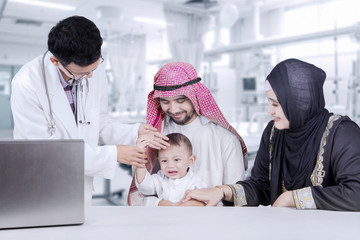 Arabian family at clinic