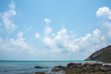 Rocks on the coast of Sattahip - Thailand Sea
