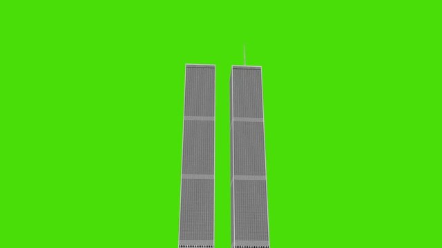 The World Trade Center Illustration The World Trade Center Illustration on a Green Screen Background