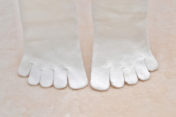 白い靴下.5本指の靴下です.