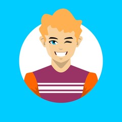 male avatar icon vector. profile picture character in flat design 