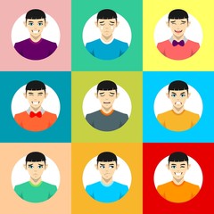 male avatar icon vector. profile picture character in flat design 