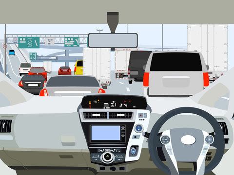 Fototapeta 運転席02