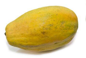 ripe papaya isolated on a white background