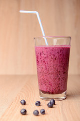 Blueberry smoothie with fresh berries