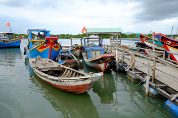 Naklejka na ściany i meble Long Son float fishing village, Long Son, Long Hai, Ba Ria- Vung Tau