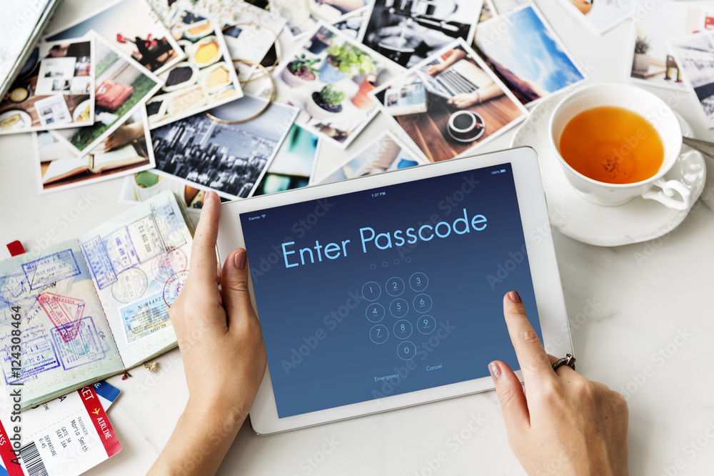 Poster access identification password passcode graphic concept