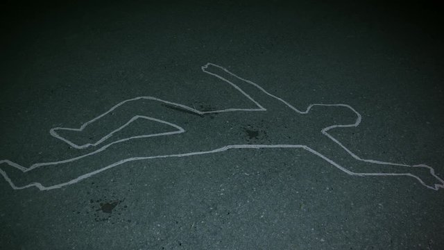 Thirty seconds loopable footage of a crime scene.