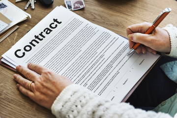 Naklejka premium Contract Agreement Commitment Obligation Negotiation Concept