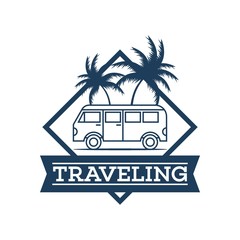 Travel and tour agency vector logo design. Beach, Sea, City, Temple, MountainHorizon