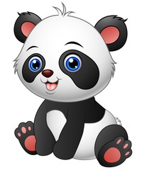 Obraz premium Cute baby panda sitting 