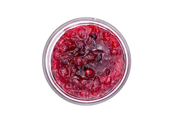 View from above of cranberry sauce - Powered by Adobe
