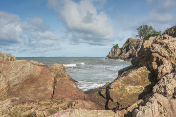 The beautiful seaside rocks at Kung Wiman,  Chanthaburi,  Thailand. 