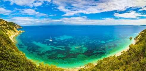 Panoramic view of Sansone beach, Elba Island, Tuscany,Italy.