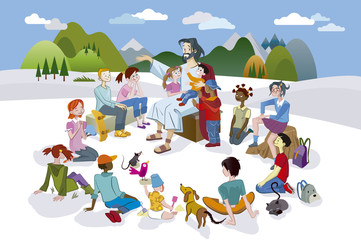 Jesus Talking to Children