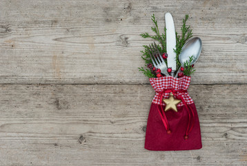 Besteck Weihnachten Essen Menü Karte Speisekarte