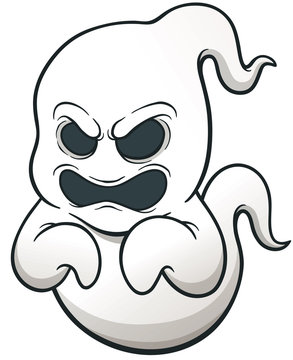 Vector illustration of Cartoon Ghosts