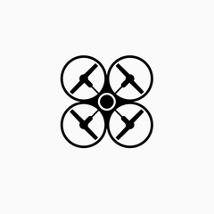 Quadrocopters (drone), top view. Sticker pictograms.