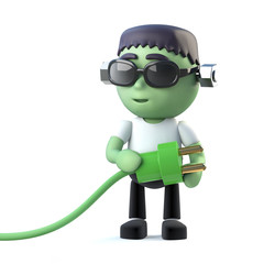 3d Halloween frankenstein monster plugs in