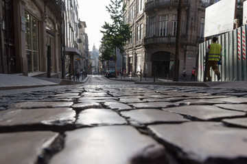 Fototapeta premium Cobblestones in Porto city, Portugal.