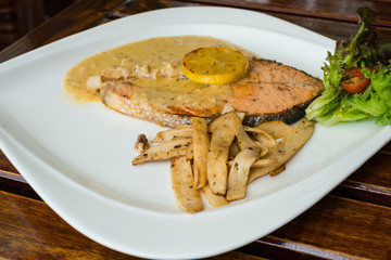 Fish Steak with  source