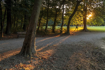 Silhouette of a jogging man 