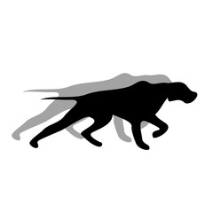 English pointer dog black silhouette vector illustration
