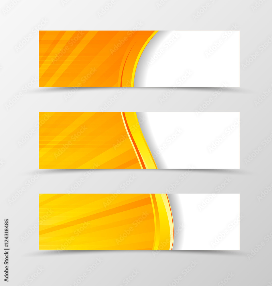 Poster set of header banner digital wave design