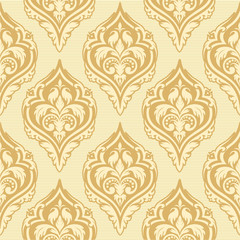 Wallpaper in the style of Baroque. Endless background. Damask pattern Floral ornament.