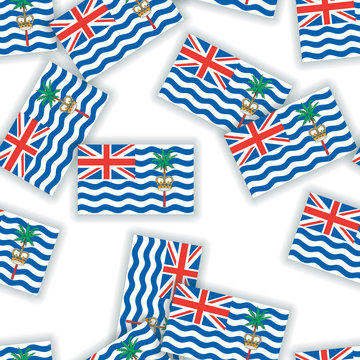 British Indian Ocean Territory - Seamless pattern collage of fla