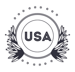 Label of usa icon. america and national government and country theme. Isolated design. Vector illustration