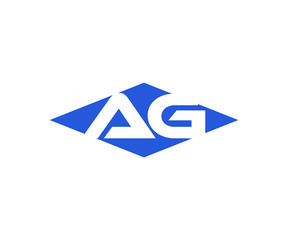 Simple Vector Modern Initial Letters Logo Croped in Diamond shape ag