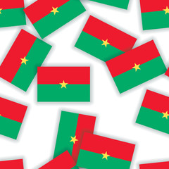 Burkina Faso - Seamless pattern collage of flags with shadows on