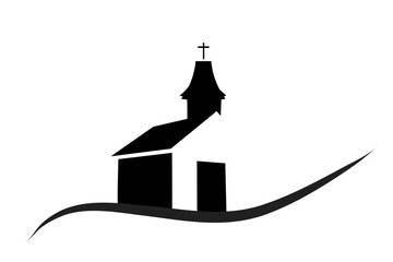 Vector silhouette of a church.